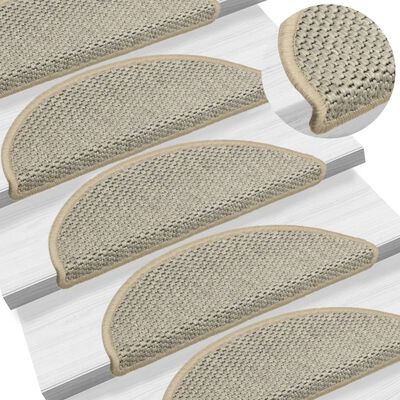 vidaXL Treppenmatten Selbstklebend Sisal-Look 15 Stk 56x17x3 Hellgrün