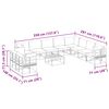 vidaXL Gartensofa-set mit Kissen 11 pcs Schwarz Aluminium