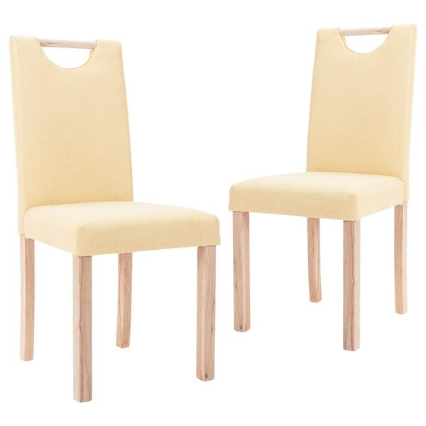 vidaXL Esszimmerst&uuml;hle 2 Stk. Creme Stoff