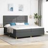 vidaXL LED Boxspringbett mit Matratze Dunkelgrau 200 x 200 cm Stoff