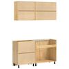 vidaXL Schrank mit Regal mit Speicher 4 pcs Honig Massives Kiefernholz