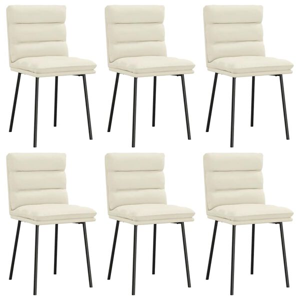 vidaXL Esszimmerst&uuml;hle 6 Stk. Creme Samt
