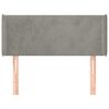 vidaXL Kopfteil mit Ohren Hellgrau 93x16x78/88 cm Samt