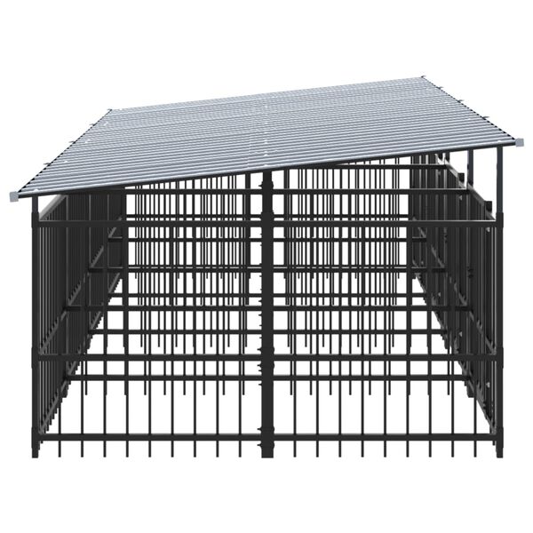 vidaXL Outdoor-Hundezwinger mit Dach Stahl 7,51 m&sup2;