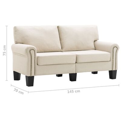 vidaXL 2-Sitzer-Sofa Creme Stoff