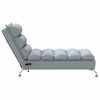 vidaXL Massage-Chaiselongue mit Kissen Hellgrau Stoff