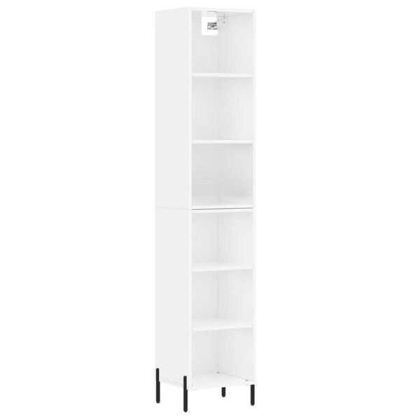 vidaXL Highboard Hochglanz-Wei&szlig; 34,5x32,5x180 cm Holzwerkstoff