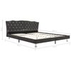 vidaXL Bett mit Matratze Dunkelgrau Stoff 160 x 200 cm