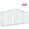 vidaXL Gabionen mit Hochbogen 50 Stk. 200x30x80/100cm Verzinktes Eisen