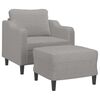 vidaXL Sessel mit Hocker Hellgrau 60 cm Stoff