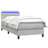 vidaXL Boxspringbett mit Matratze & LED Hellgrau 80x220 cm Samt
