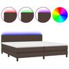 vidaXL Boxspringbett mit Matratze & LED Braun 200x200 cm Kunstleder
