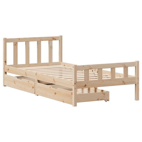 vidaXL Massivholzbett ohne Matratze 100x200 cm Kiefernholz