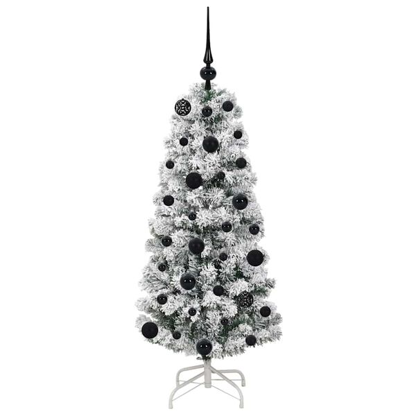 vidaXL K&uuml;nstlicher klappbarer Weihnachtsbaum Gr&uuml;n und Wei&szlig; 120 cm