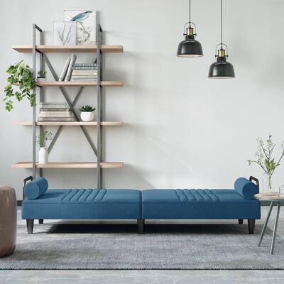 vidaXL Schlafsofa mit Armlehnen Blau Samt