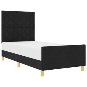 vidaXL Bettgestell mit Kopfteil Schwarz 100 x 200 cm Stoff