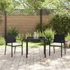 vidaXL Garten Essgruppe 3 pcs Schwarz Pulverbeschichteter Stahl