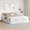 vidaXL Ottoman-Bett mit Matratzen Wei&szlig; 160x200 cm Kunstleder