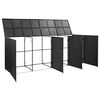 vidaXL M&uuml;lltonnenbox f&uuml;r 4 Tonnen Schwarz 305x78x120 cm Poly Rattan