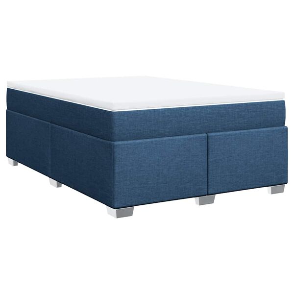 vidaXL Boxspringbett mit Matratze Blau 140x190 cm Stoff
