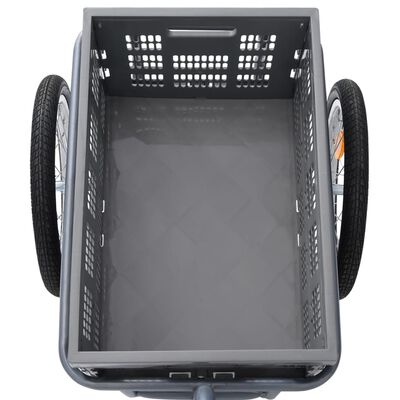vidaXL Fahrrad-Lastenanhänger Faltbare Transportbox 50 L Grau 150 kg
