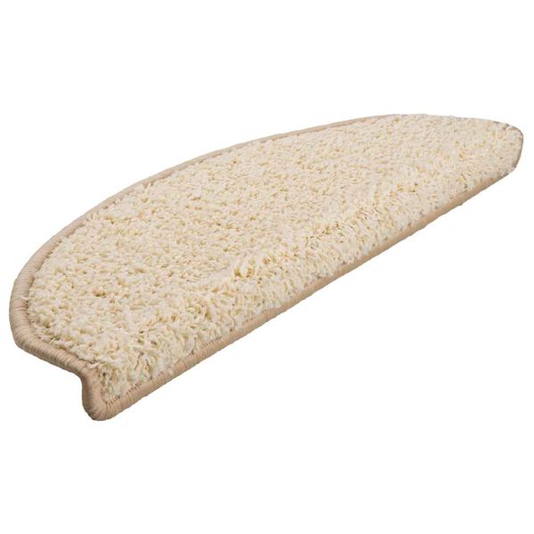 vidaXL Stufenmatten 30 Stk. 65x21x4 cm Creme Halbrund Gro&szlig;