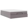 vidaXL Ottoman-Bett mit Matratze Grau 140x190 cm Kunstleder
