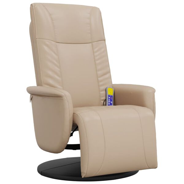 vidaXL Massagesessel mit Fu&szlig;teil Cappuccino-Braun Kunstleder