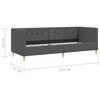 vidaXL Tagesbett mit Matratze USB Dunkelgrau Stoff 90x200 cm