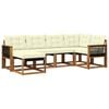 vidaXL Outdoor-Sofagarnitur mit Kissen 6 pcs Natur und Creme