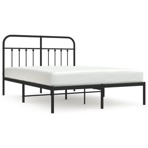 vidaXL Bettgestell mit Kopfteil Metall Schwarz 140x200 cm