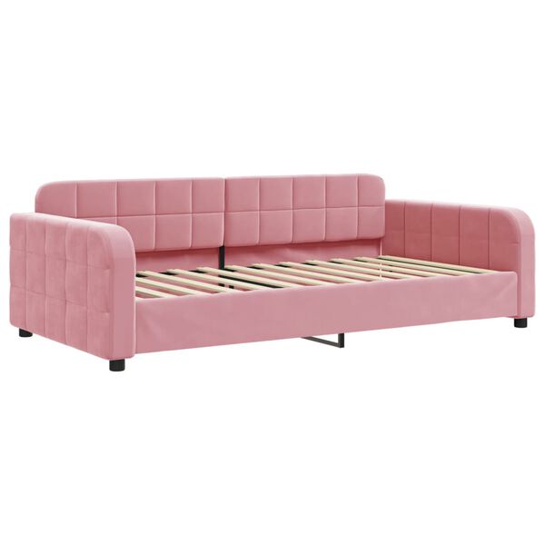 vidaXL Tagesbett Ausziehbar mit Schubladen Rosa 90x200 cm Samt