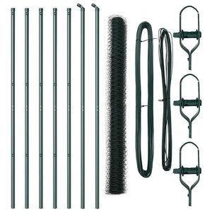 vidaXL Bodenmontierter Sechseckzaun 10 x 1,5 m PVC-beschichteter Stahl