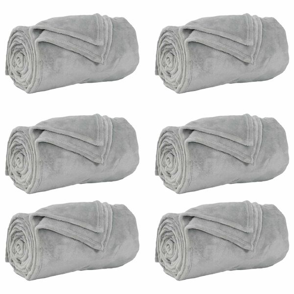 vidaXL Wohndecken 6 St&uuml;ck Grau 150 x 200 cm Fleece