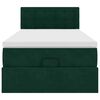 vidaXL Ottoman-Bett mit Matratze & LEDs Dunkelgr&uuml;n 90x190 cm Samt