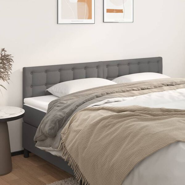 vidaXL Kopfteile Grau 160x5x78/88 cm Kunstleder