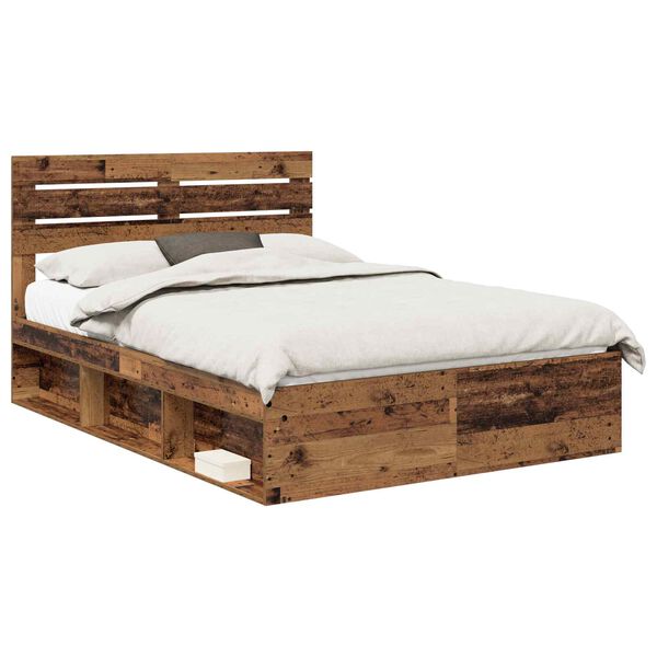 vidaXL Bettrahmen Altholz 140 x 200 cm Massives Kiefernholz
