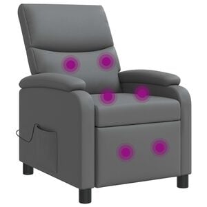 vidaXL Massage Relaxsessel Grau Kunstleder