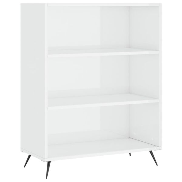 vidaXL Highboard Hochglanz-Wei&szlig; 69,5x32,5x180 cm Holzwerkstoff