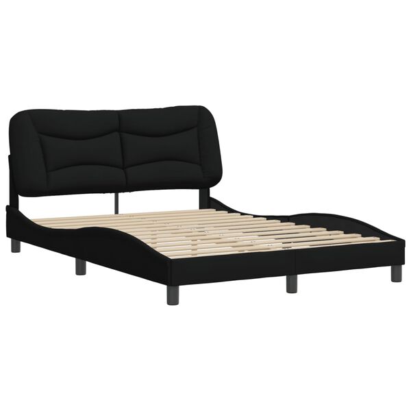 vidaXL Bettgestell ohne Matratze "Hvar" Schwarz 120x200 cm Stoff