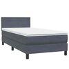 vidaXL Boxspringbett mit Matratze & LED Dunkelgrau 90x210 cm Samt