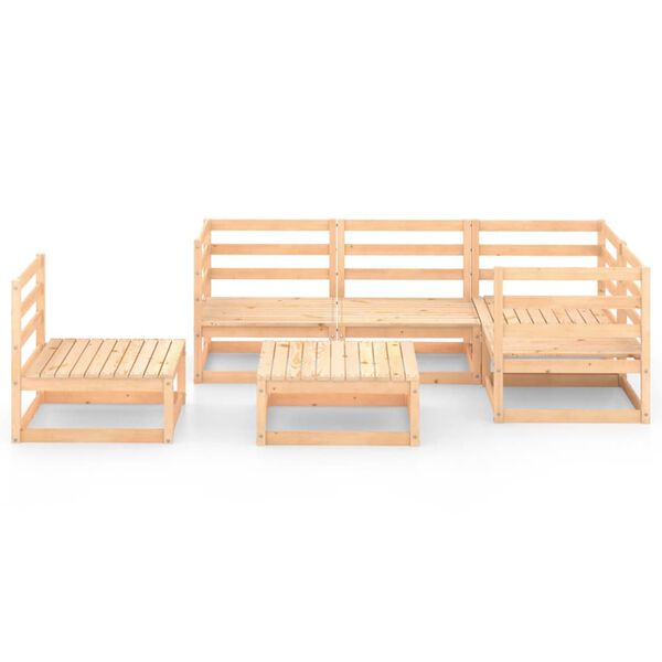 vidaXL 6-tlg. Garten-Lounge-Set Massivholz Kiefer