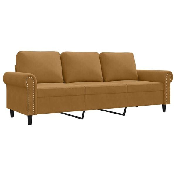 vidaXL 3-Sitzer-Sofa Braun 180 cm Samt