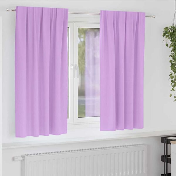 vidaXL Verdunkelungs-Vorh&auml;nge mit Ringen 2 pcs Lila 175 x 140 cm