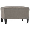 vidaXL Sessel mit Hocker Hellgrau 60 cm Samt