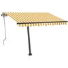 vidaXL Markise Manuell Einziehbar mit LED 350x250 cm Gelb und Wei&szlig;