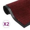 vidaXL Schmutzfangmatten 2 Stk. Rechteckig Getuftet 60x90 cm Rot