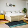vidaXL Boxspringbett mit Matratze Creme 200x200 cm Stoff