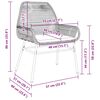 vidaXL Garten Essgruppe mit Kissen 3 pcs Grau Poly-Rattan
