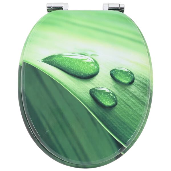 vidaXL Toilettensitz Gr&uuml;ner Tropfen 44 x 38 cm MDF-Platte